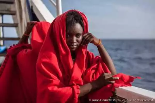 Photo: "I spent a year and half in Libyan prison" - 20-year-old Nigerian woman rescued in the Mediterranean Sea